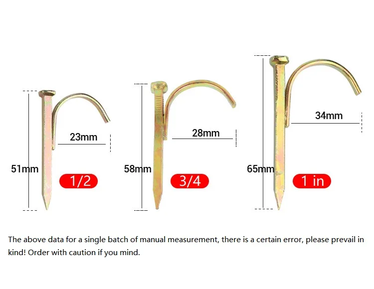 Beicai Steel Water Pipe Fixed Nails Hose Support Hooks Bracket For Hanging Pipes Mounting Clips Cables Clamps Fence Fastener