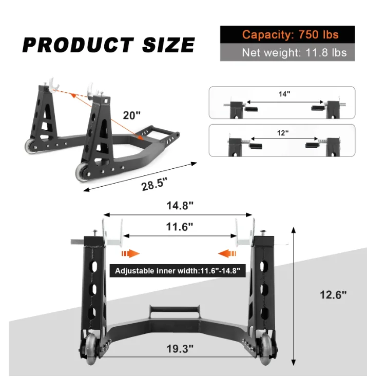 Alloy Movable Triangular Reinforced Motorcycle Side Support Frame Motorcycle Stand