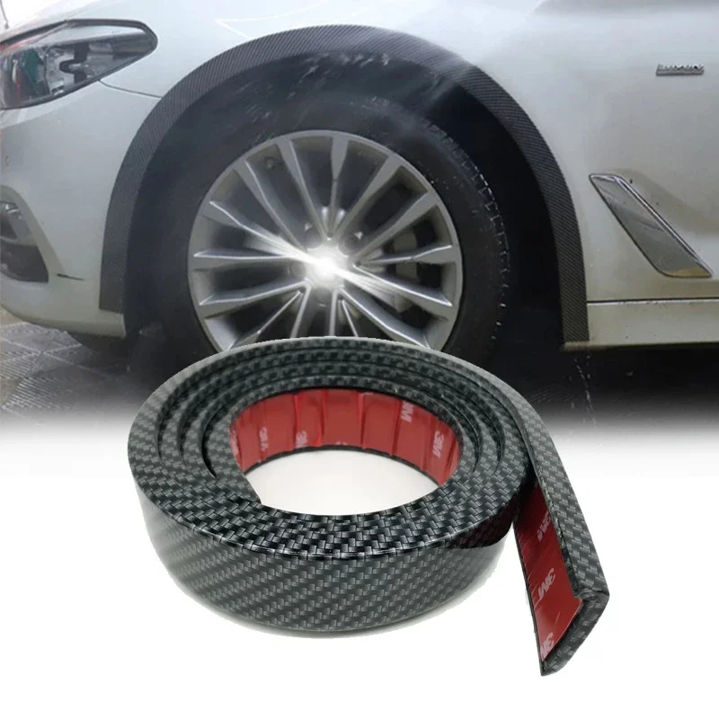 

Universal Black Carbonfiber Wheel Eyebrow Rubber Protector Strip Guard Wheel-arch Trim Arch Extender Decoration Fender Flare Car