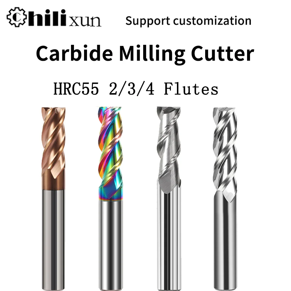 

HILIXUN HRC55 Carbide Radius End Cutter Mill Aluminium CNC Milling Cutter For Metal Tungsten Steel CNC Maching Endmils Фреза