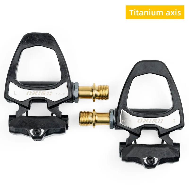 ONIRII PD-06 Racefiets Carbon Lock Pedalen Fiets SPD Zelfsluitend Staal/Titanium 6 Graden Pedaal met Vergrendelingsplaat voor Road NIEUW