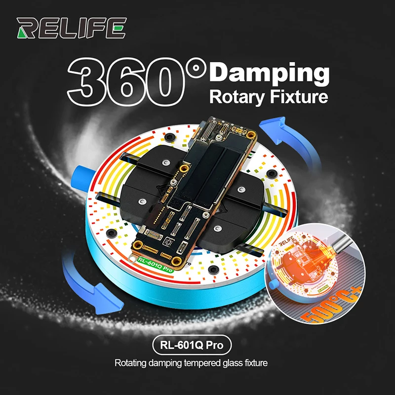 

RELIFE RL-601Q Pro Rotating Damping Fixture, Suitable for Repairing and Fixing Mobile Phone Motherboards/CUPs/Chips, Etc