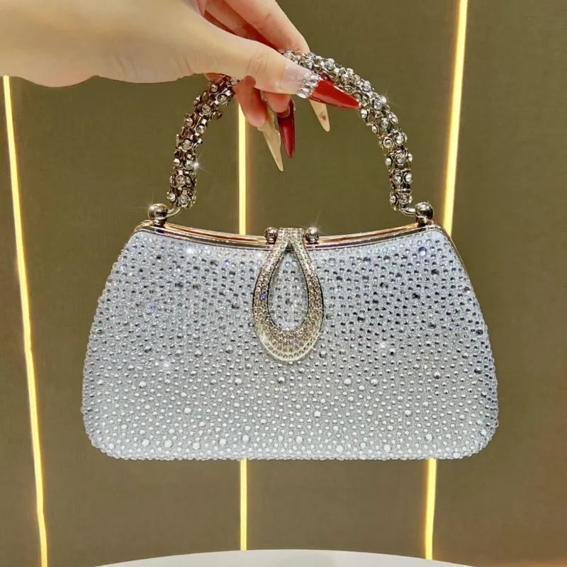 

New Fashion High-End Luxury Evening Handbag Chain Crossbody Bag Evening Dress Diamond-Studded Handbag