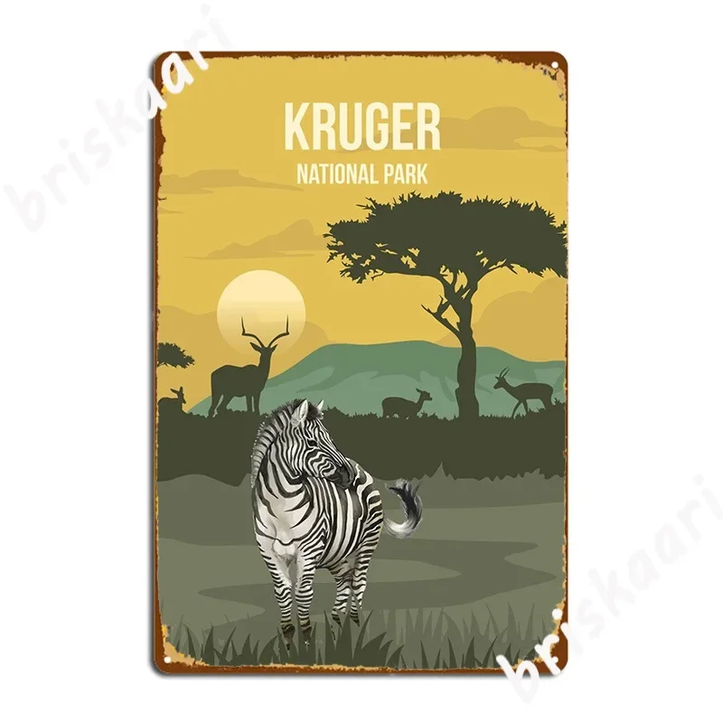 Kruger National Park Travel Poster South Africa Metal Sign Wall Plaque Printing Mural Club Home Tin Sign Posters