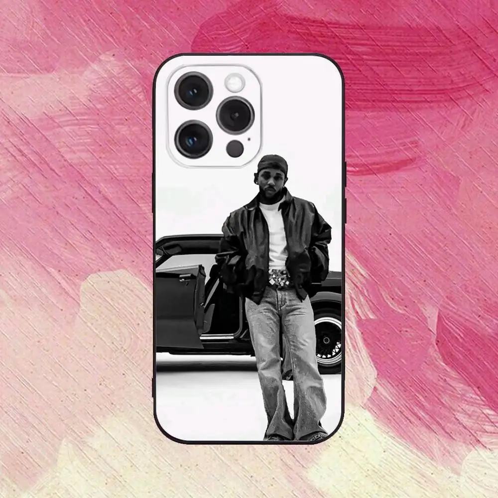 K-kendrick 12l-lamar Rapper Phone Case  For iPhone17,16,15,14,13,12,11 Plus,Pro Max Soft Black Cover