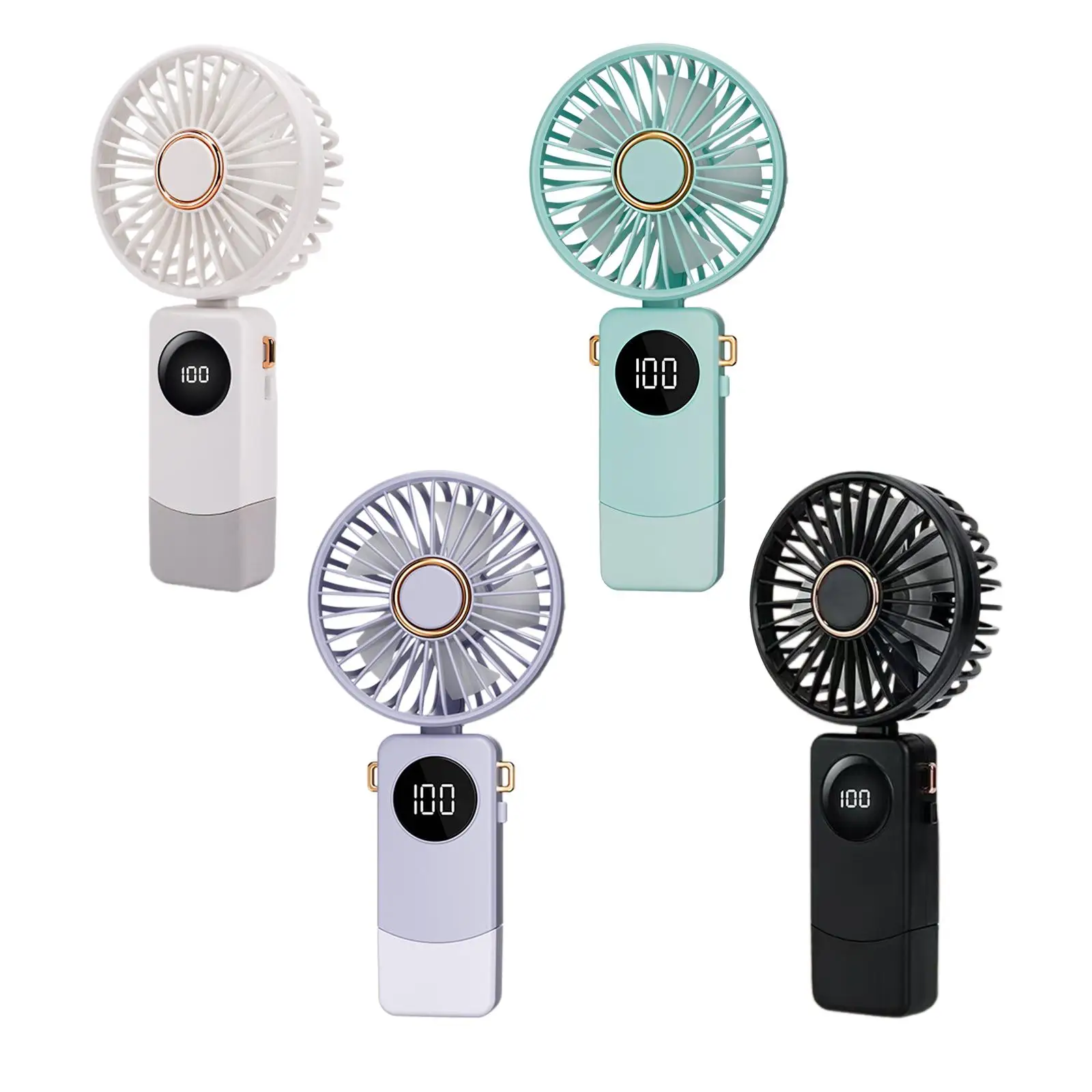 

Handheld Mini Fan Desktop Fan Silent 5 Speed Portable LED Display Cooling Fan USB Fan for Home Study Dorm Bedroom Living Room