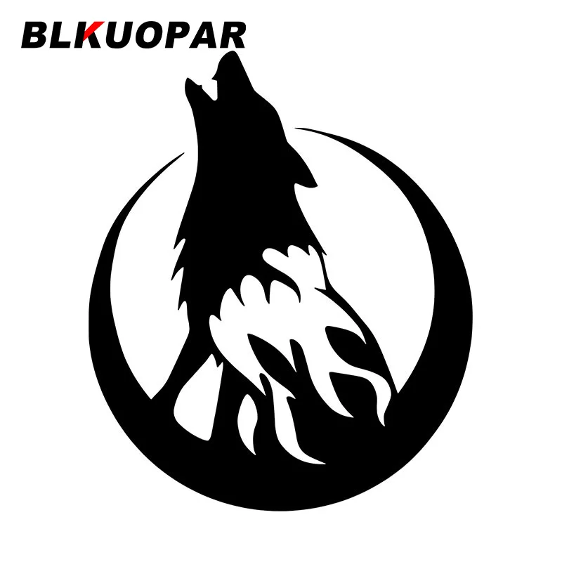 BLKUOPAR A Howling Wolf Looking Up Autoaufkleber, Stammmuster, Aufkleber, wasserfest, gestanzt, Stoßstange, Fenster, Auto-Styling