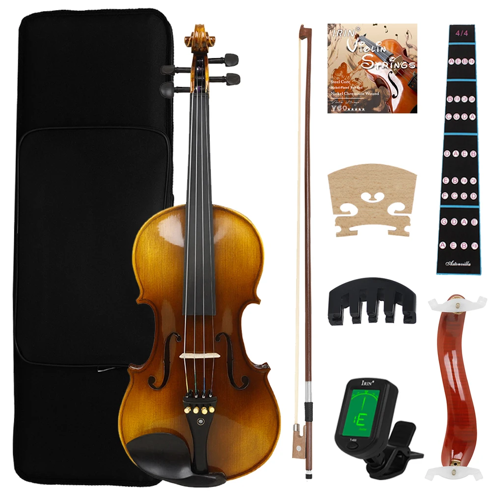 

Astonvilla AV-610 4/4 Violin Spruce Panel Maple Back Ebony Fingerboard Violin With Case Bow Shoulder Violin Parts & Accessories