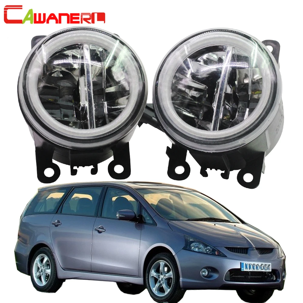 

2 X Car Front Bumper LED Fog Light Angel Eye DRL Daytime Running Lamp H11 Assembly For Mitsubishi Grandis NA_W MPV 2004-2011