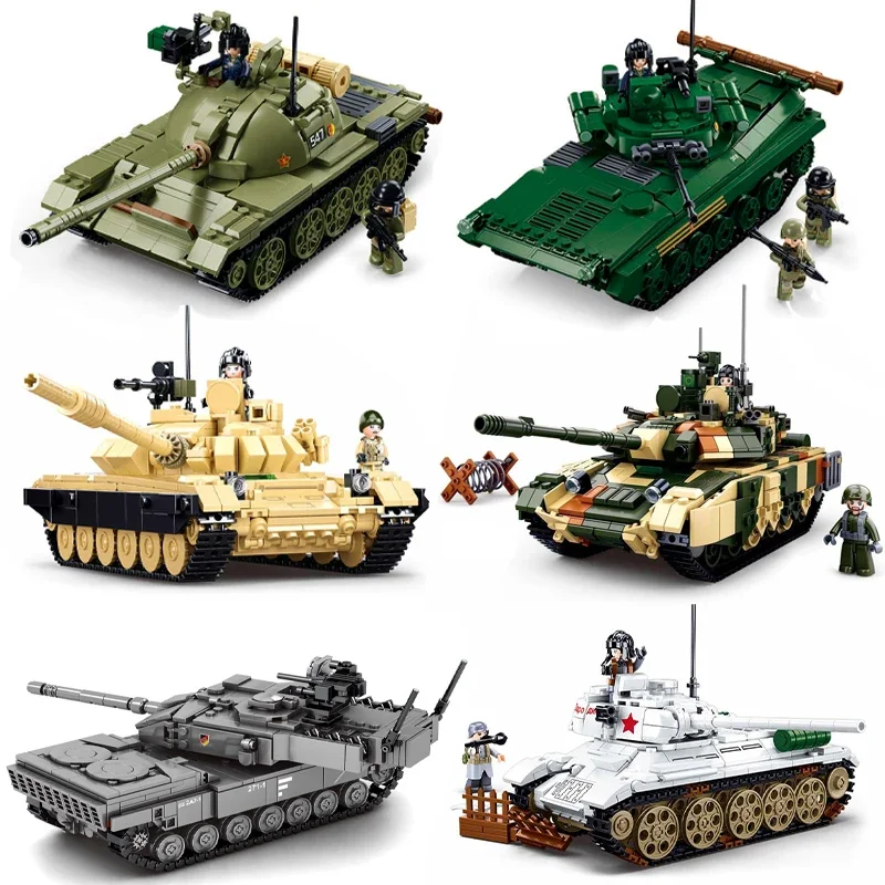 Sluban Main Battle Tank Building Blocks:Classic World War II Military Armored Vehicle Model Bricks for Kids Boys-Great Gift Idea