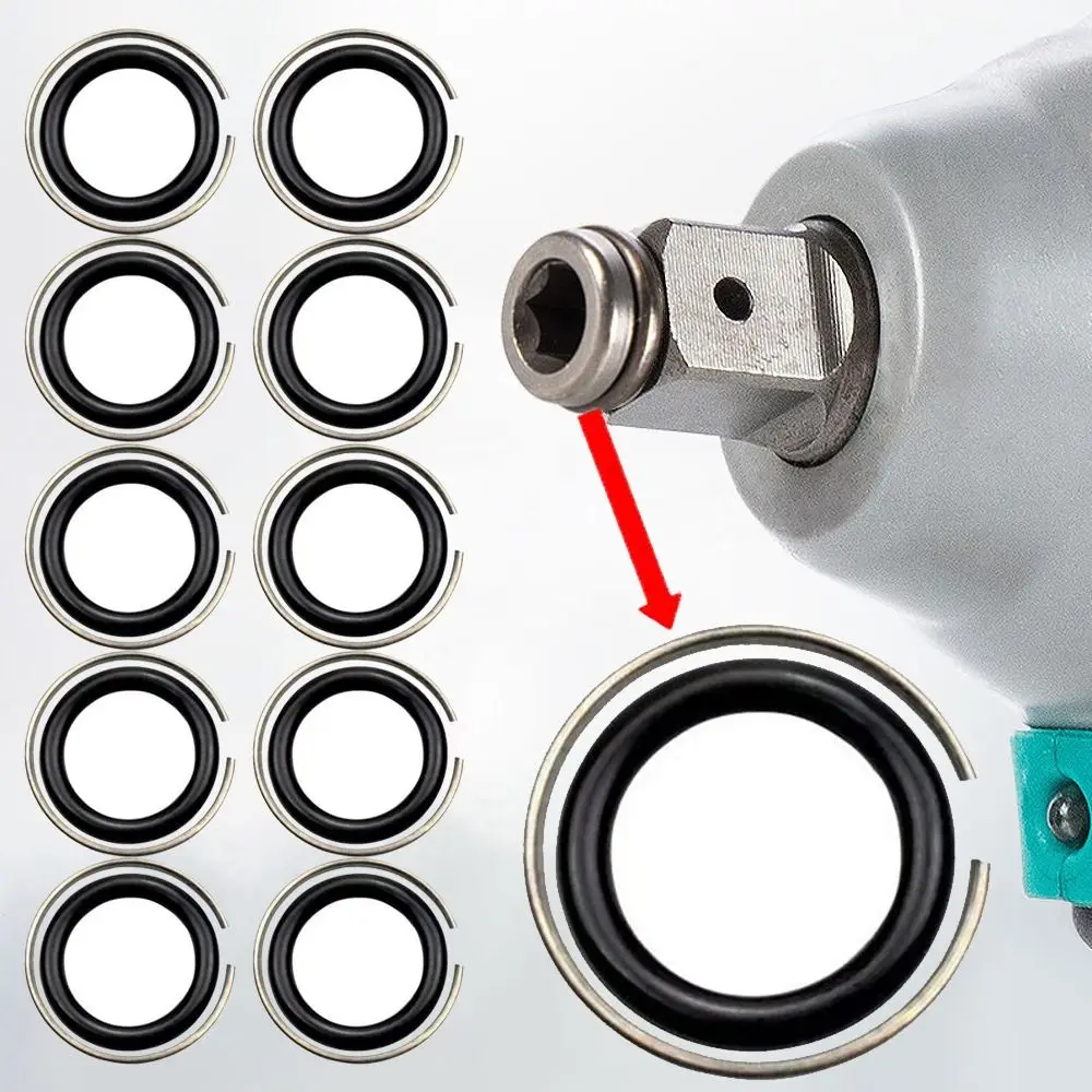 

1/2" Retaining Ring Clip with O-Ring for Impact Wrench Socket Retainer Rings Socket Retaining Drive Friction Rings Part