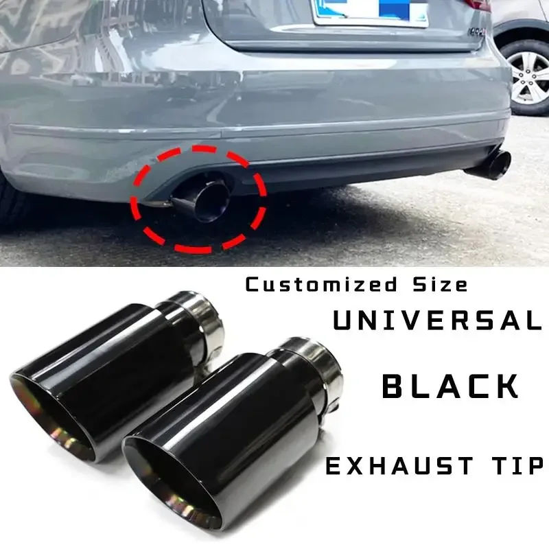 SYPES Titanium Black Interface 51 57 60 63MM Air Outlet 76 89 101 114MM UniversalExhaust Pipe For Toyota Crown Reiz GTI