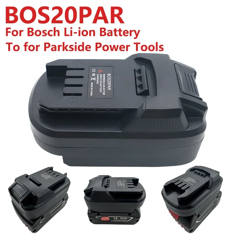 BOS20PAR Battery Converter Adapter for Bosch 18V Battery Convert To for Lidl Parkside X20V Li-Ion Battery for Parkside Tools Use