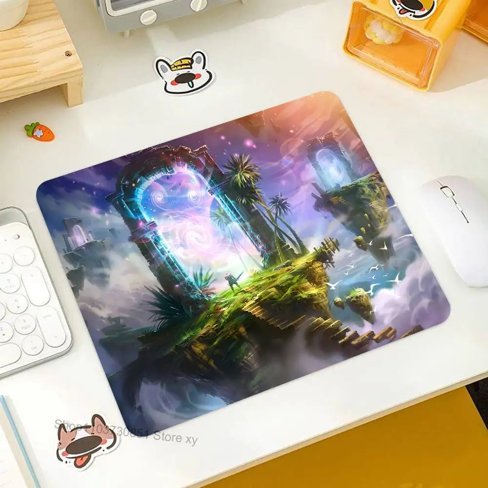 لوحة ماوس ألعاب Portal 2 بحافة قفل صغيرة للاعبين، وسادة مكتب كمبيوتر مستطيلة ومضادة للانزلاق من المطاط #5