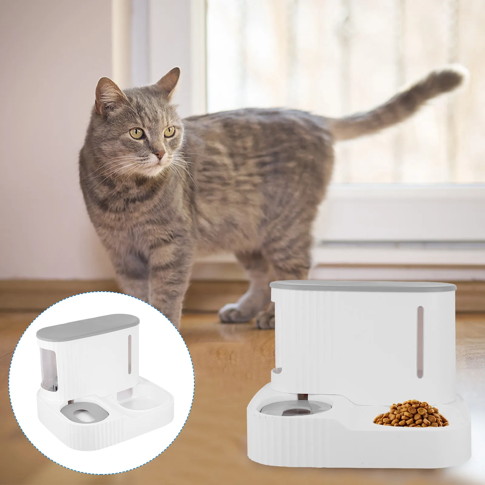 

Автоматическая поилка-кормушка 3 л/0,85 л для кошек и собак, съемная, с гравитационной подачей, герметичная конструкция, из безопасных материалов, зоотовары