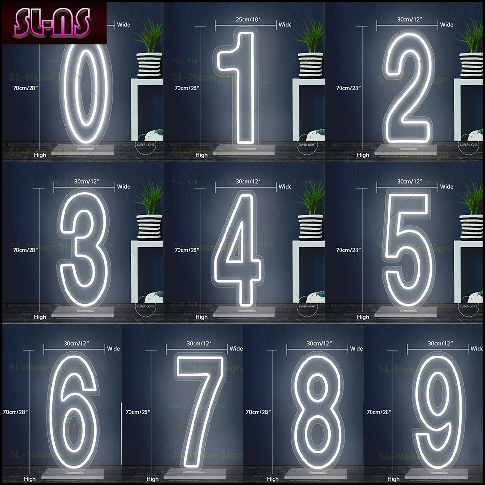 70cm Large LED Number 1 2 3 4 5 6 7 8 9 0 Signs Light Up Birthday Wedding Party Decor Custom Birthday Numbers Lamp Kids Gift