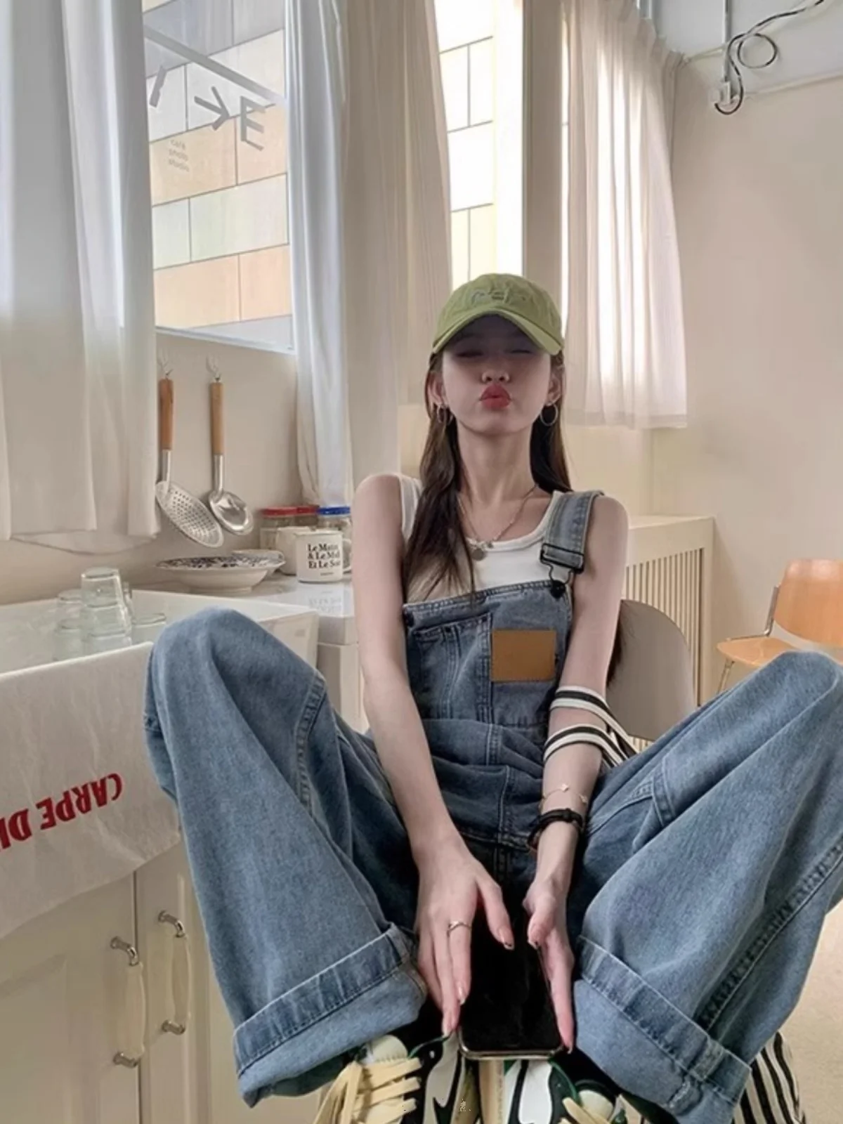 

High Waist Vintage Wide Leg Jeans Women's Straight Cut Floor Length Pants Spring Autumn Summer Cotton Polyester Blend
