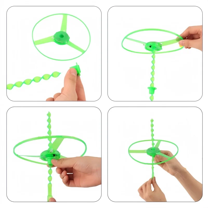 38 stücke Fliegen Hubschrauber Rotierenden Kreis Bambus Libelle Manuelle Reibung Kunststoff Propeller Outdoor Fliegen Spielzeug kinder Geschenk – Detail 3