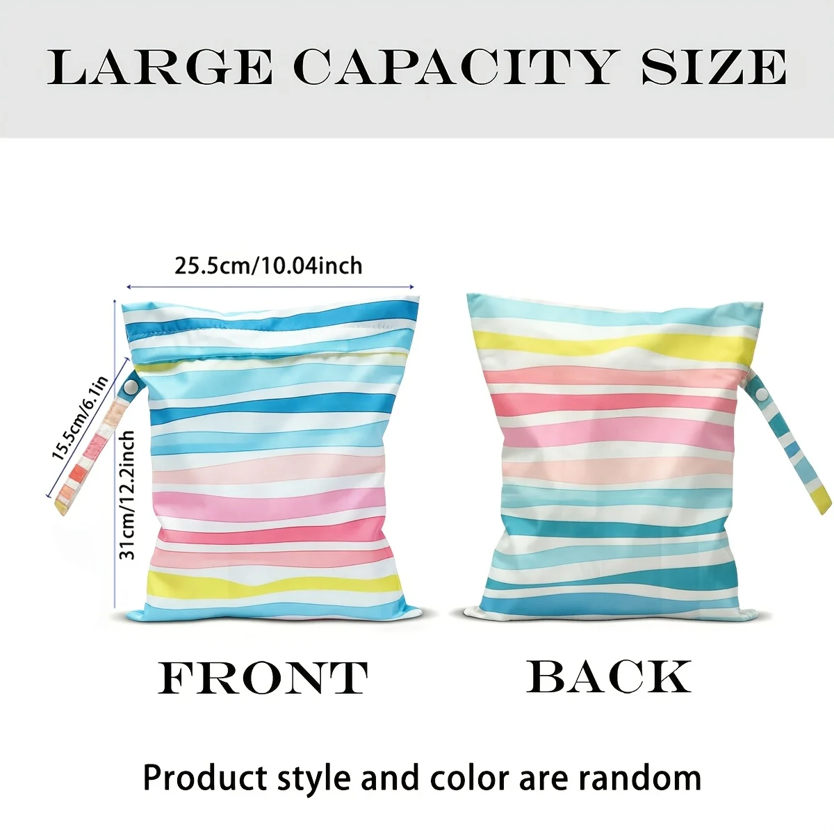 Waterproof Dry Wet Separation Bag Fashion Beach Zipper Bag for Travel Swim Pool Yoga Sportswear Cosmetics Lingerie Storage