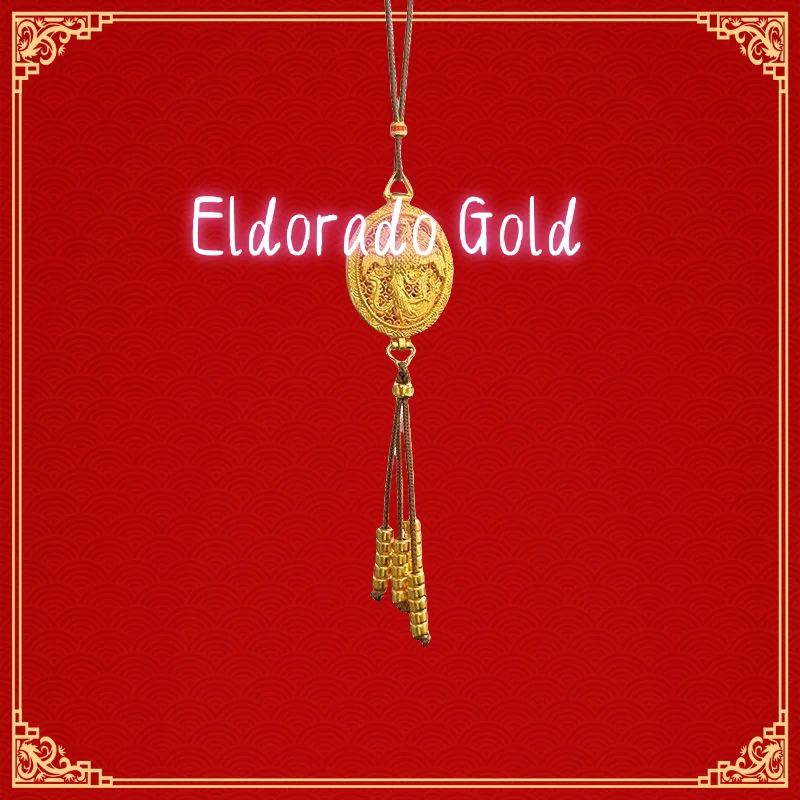 

The genuine gold 999 filamentous golden phoenix can open the sachet necklace. The female phoenix Yu Fei sweater chValentine's D