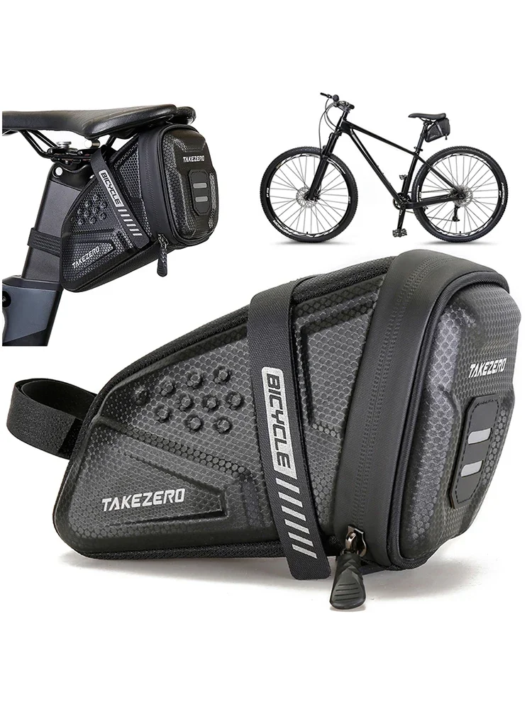AliExpress NONE 1L Bicycle Saddle Bag EVA Hard Shell Refletive MTB Road Bike Saddle Bag Waterproof Seat Rear Tool Pouch Bag Cycling Accessories