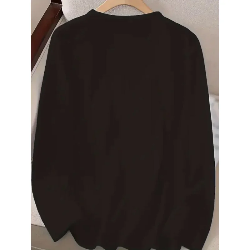 Women'S Autumn Winter Long Sleeve T-Shirt, Christmas Print Design, Loose Fit with Shaping Effect, Suitable for Daily Commute