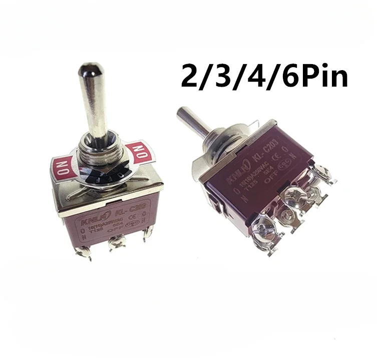 

E-TEN1021 1121 1122 1221 1321 1322 Silver Contact Momentary Rocker Toggle Switch 15A 250V (ON)/Off/(ON) 2/3/4/6Pin 2/3 Position