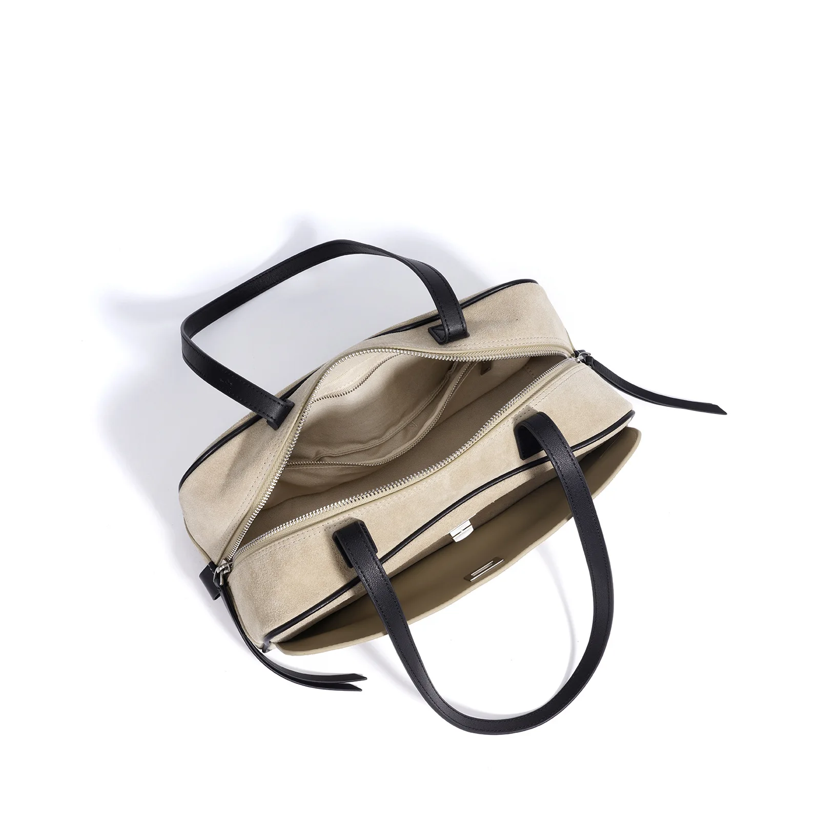 2025 جديد وسادة جلدية من جلد الغزال حقيبة كتف الكورية نمط فريد متعدد المقصورة جلد ناعم المرأة حقيبة يد عملية عادية #5