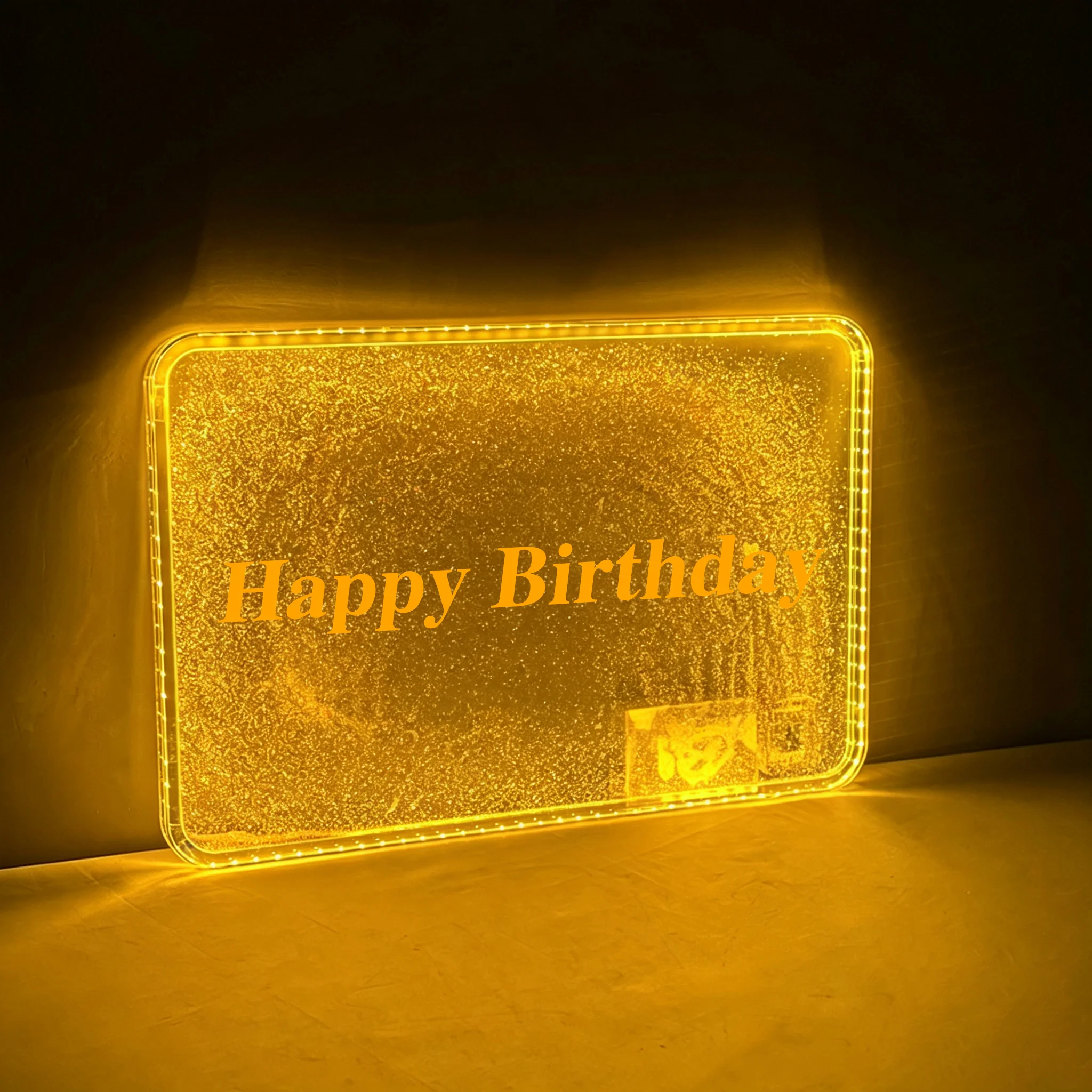 Grid Flowing Sand Birthday Plaque Bar Toast Hand Plaque Acrylic Luminous Hand Plaque Party Atmosphere Props Customization