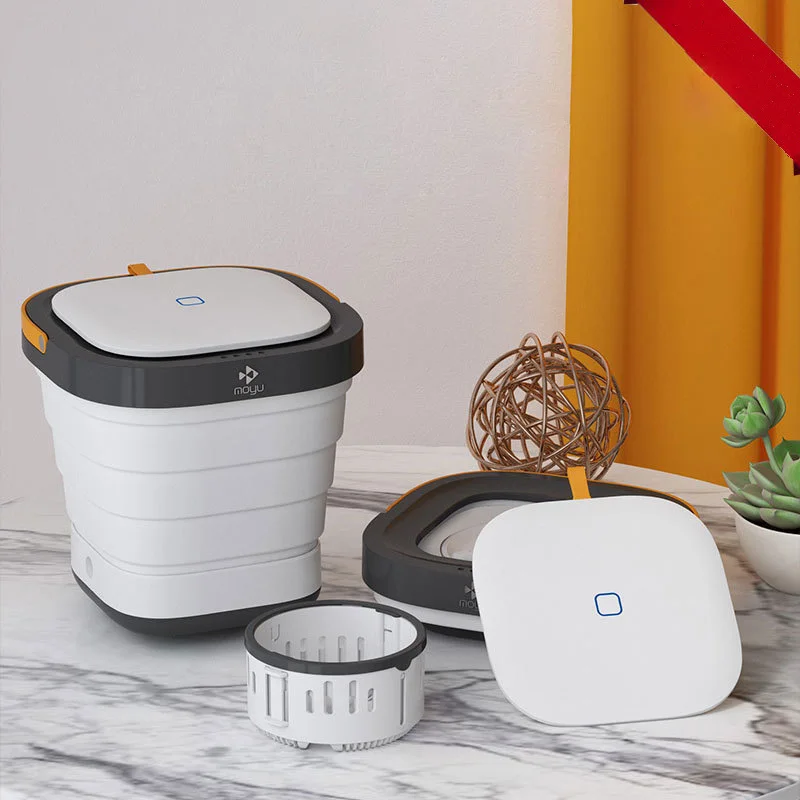 Moyu Lavadora XPB08-F2 3 en 1 Mini Lavadora Plegable Portátil Lavado de Ropa y Secadora Giratoria Alta RPM Esterilizada