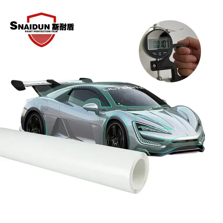TPU-S100 Film Pelindung Cat Kustom 10mil Transparan Hidrofobik Tahan Menguning & Goresan Self-Healing TPU PPF untuk Mobil