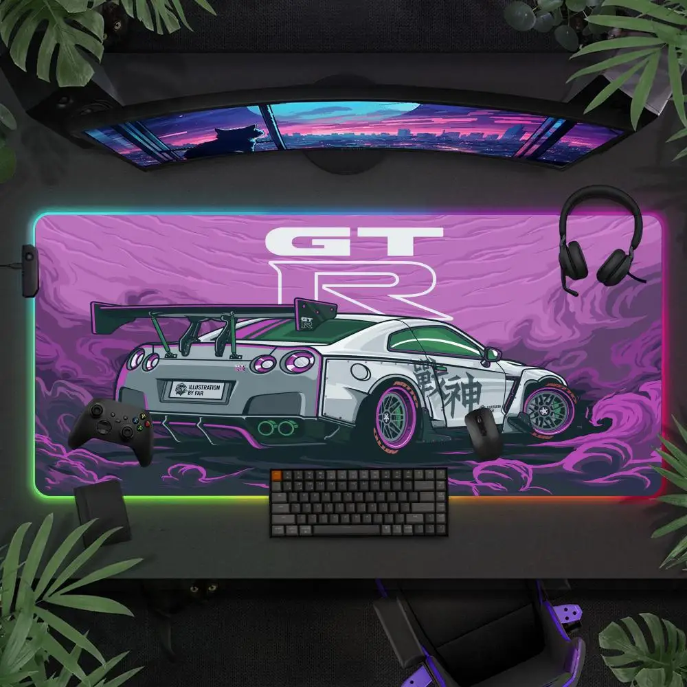 

Anime Sports Car Mouse Pad XXL RGB Game Mouse Pad HD Gamer Accessories LED Luminous Mouse Pad with Backlight Computer Carpet