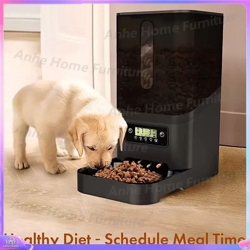 6L Automatic Pet Feeder Timed Quantitative Food Dispenser for Cats and Dogs Smart Programmable Dry Food Bowl 2kg Capacity