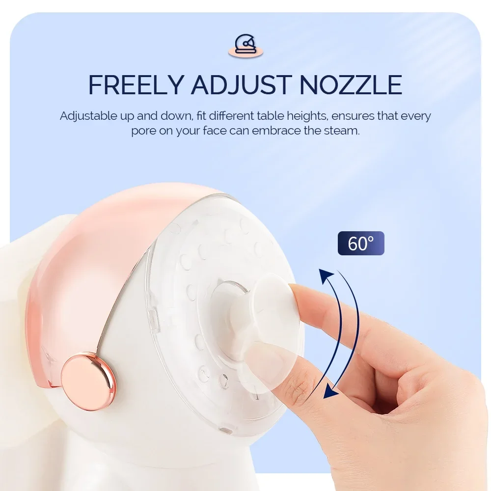 Astronaut Shape Nano Ionic Facial Steamer 380ML Warm Mist Steam Sprayer Deep Clean Moisturize Humidifier Device with 7 Color LED