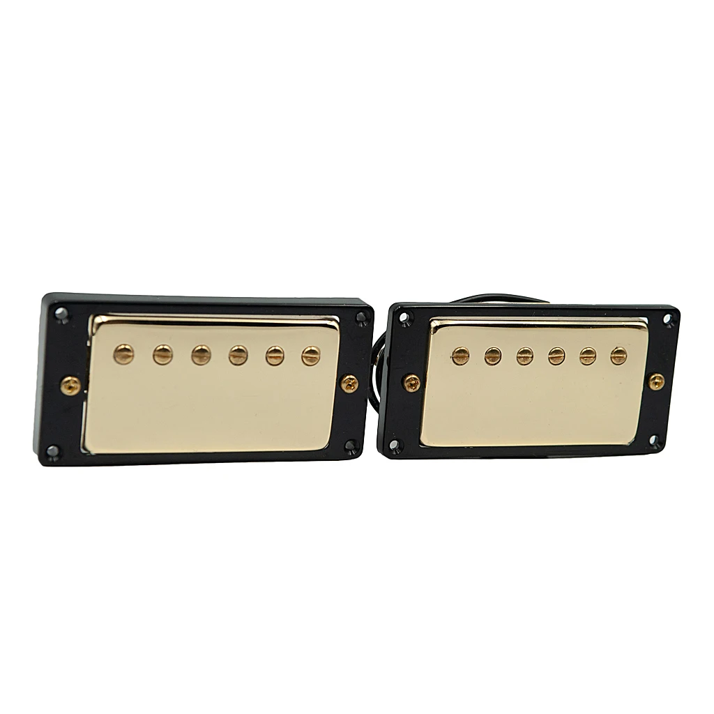 NAOMI 2Pcs Electric Guitar Humbucker Pickups Neck+Bridge Set 50mm/52mm Pickup Double Coil Humbucker Gold-plated For LP Guitar