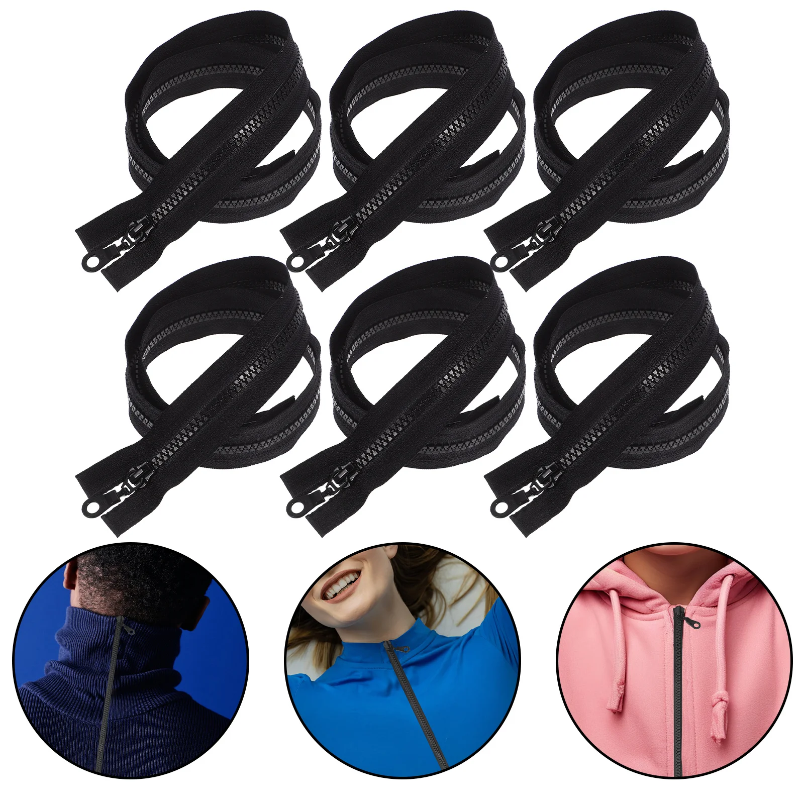 

10pcs Dual Slider Zippers For Down Jackets Separating Zipper Replacement Zippers For Sewing Clothing Bags Crafts Diy Home Supply