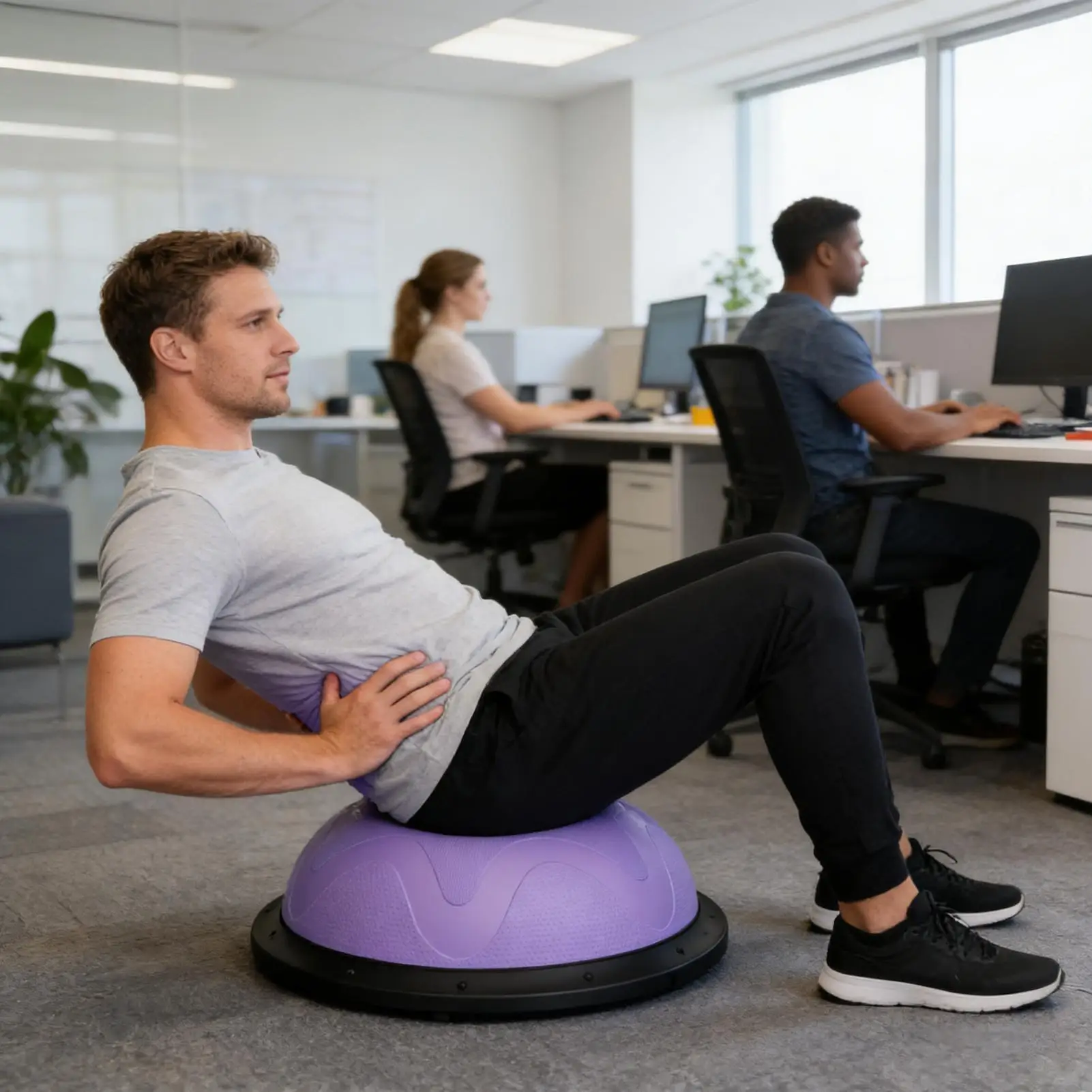 Balance Training Ball Half Core Exercising Equipment Core Workout Balance Ball for Men Women Wife Family Home Yoga Studio Gym