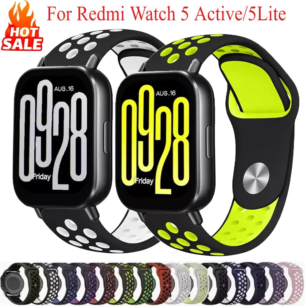 22mm 20mm Silicone Strap For Redmi Watch 5 Active/Lite Soft Ventilate Sports Bracelet Wristband for Huawei Watch GT5-5Pro correa