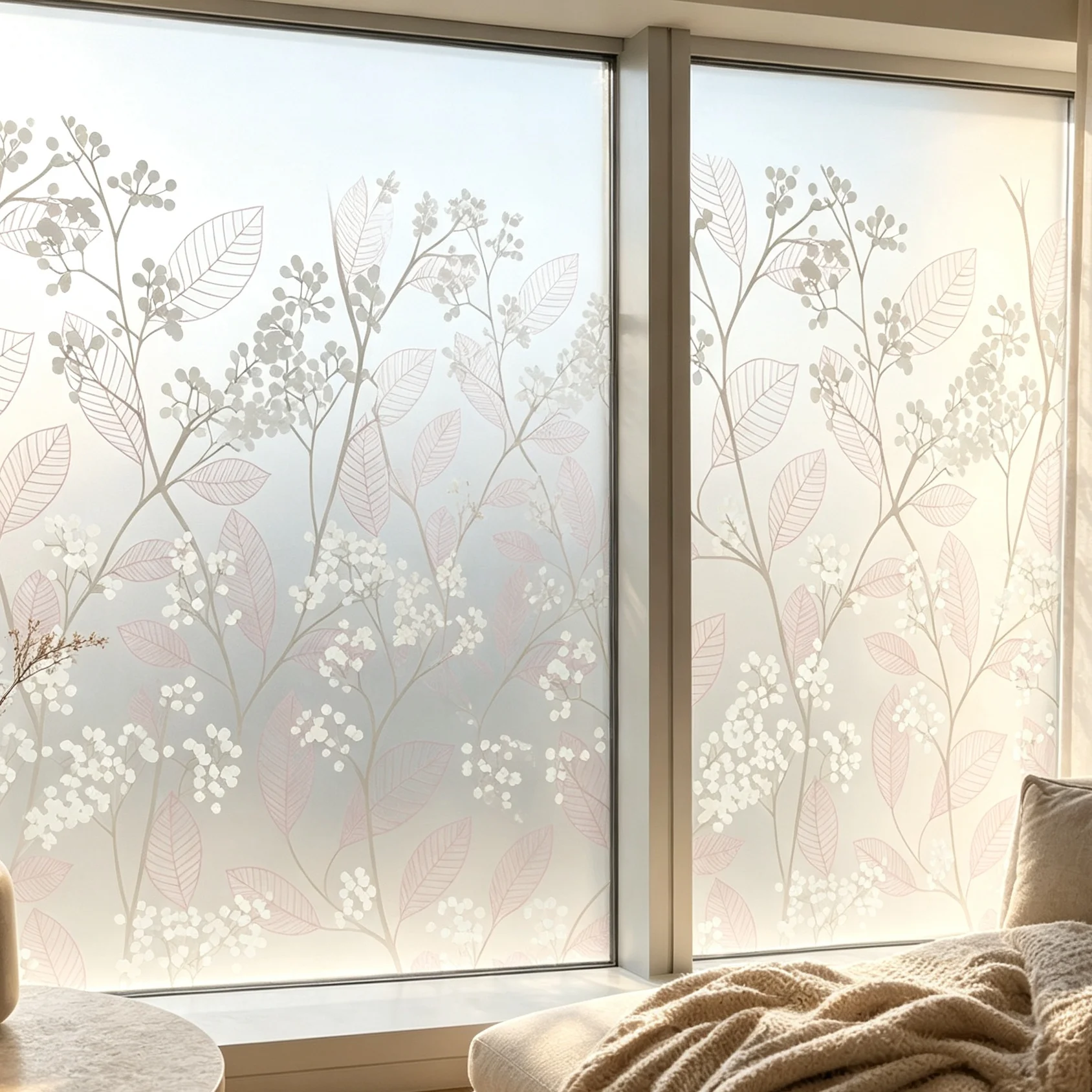 Self‑Adhesive Floral Leaf Fros - Window Insulation Film review and price