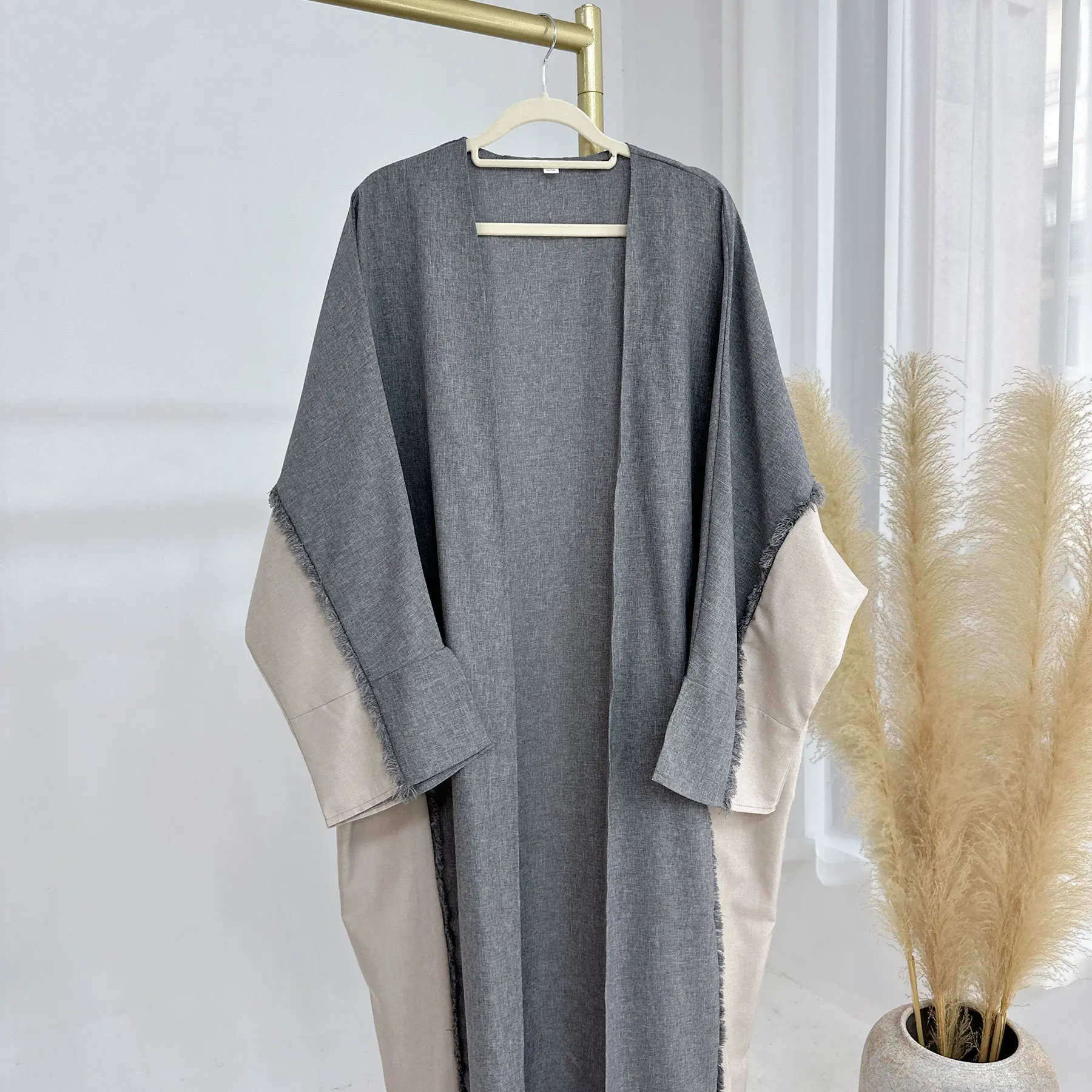 

UNI Saudi Arabia Women Muslim Modest Dress Eid Dubai Abaya with Belt Islamic Elegant Turkey Matching Kaftan Robe 2024 Ramadan