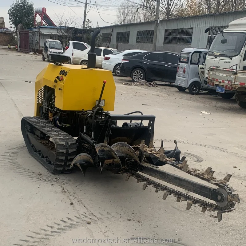 Factory Price Remote Control Crawler Ditching Machine Motor Gearbox High Capacity Farm Orchard Trench Digging Machine
