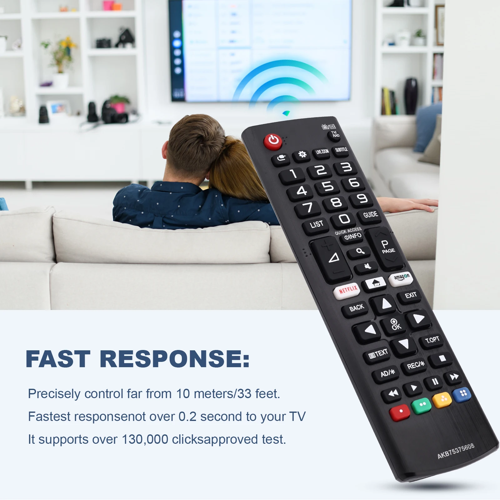 Mando a distancia universal AKB 75095308 ABS de alta calidad para L.G Smart TV 32LJ610V 43UJ634V 49UJ634V 55UJ634V 65UJ634V 43UJ