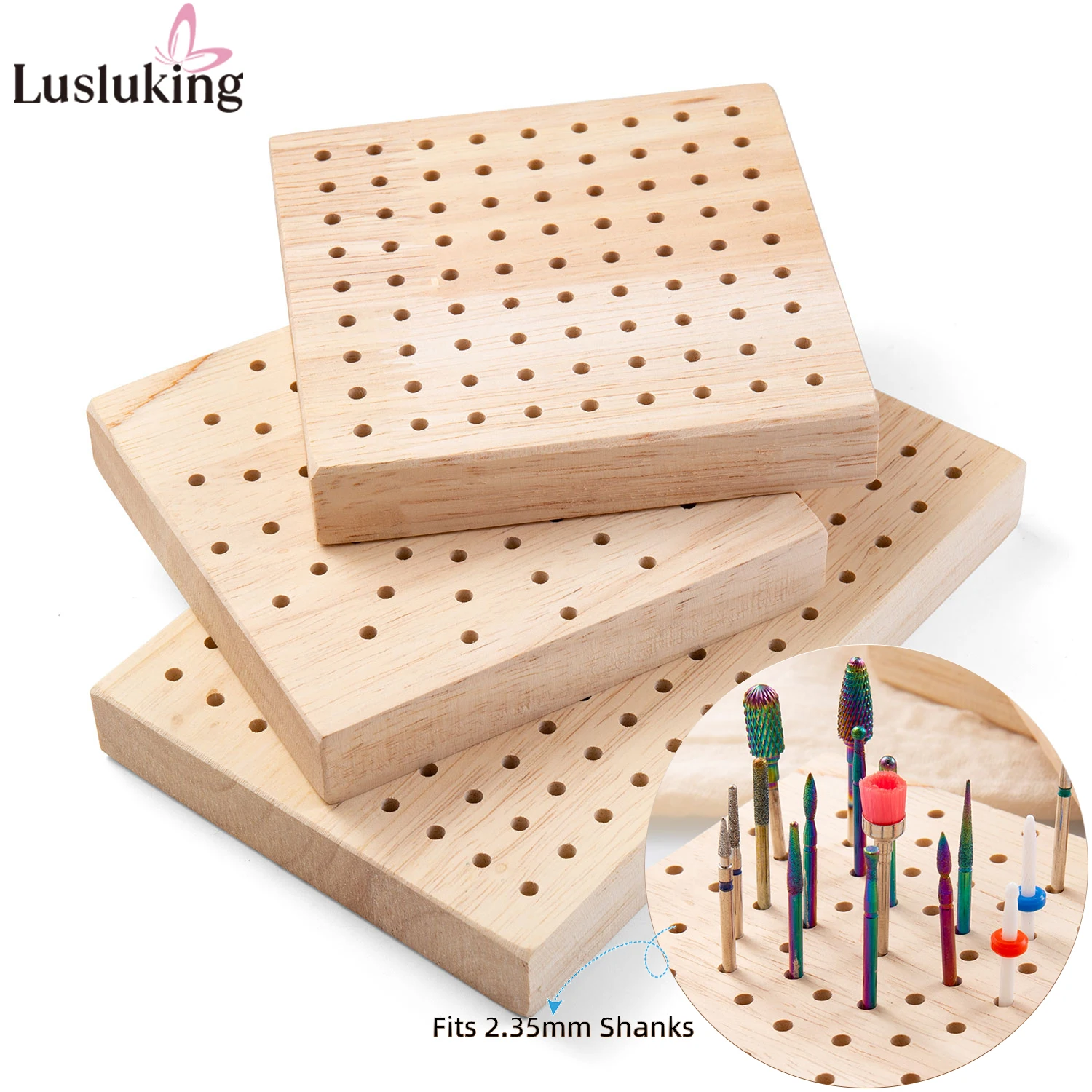 18/61/81 Slots Polishing Head Storage Wood Nail Drill Bit Organizer Tray Milling Cutter Holder 2.35mm Shank Fit Display Stand