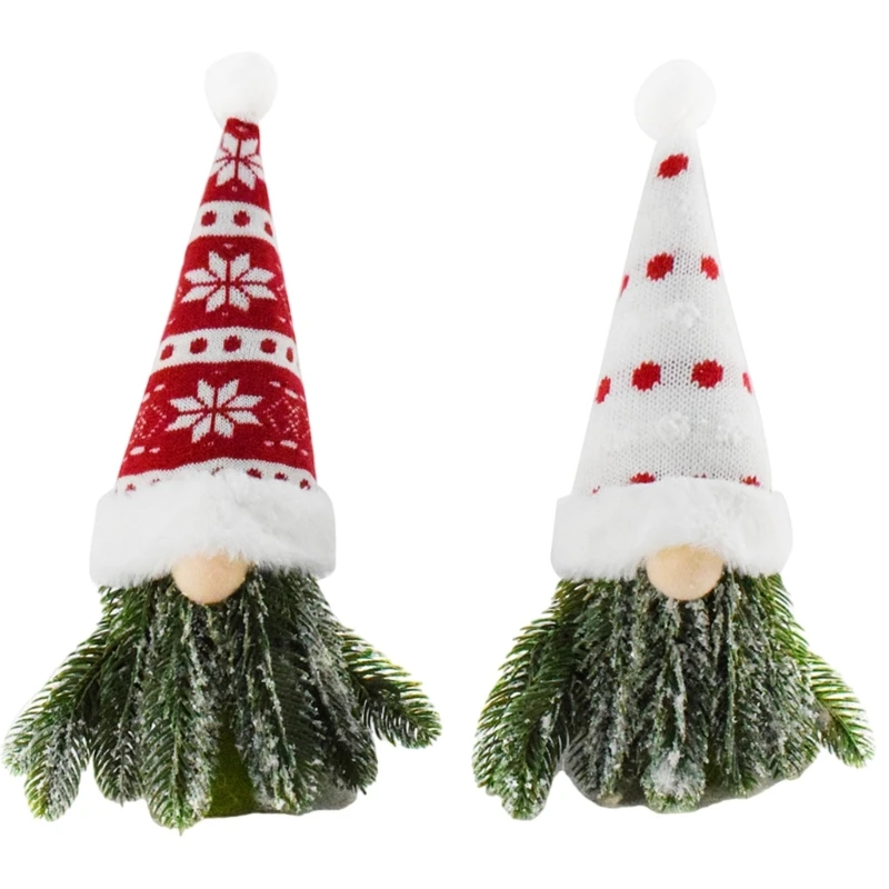 

2Pcs Festival Gnomes Couple Handmade Christmas Decoration for Home and Office Dropship