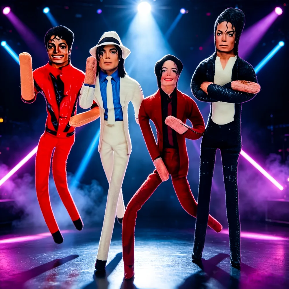 Image of Michael Biegbare Plüschpuppe Flexibler Drahtrahmen Posierbare MJ Abstrakte Ratte Jerky Doll King of Pop Sammlerstück Fan-Geschenk