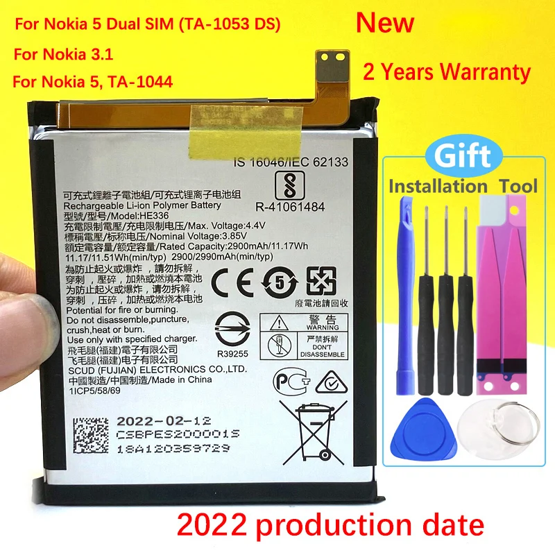 100% NEW HE336 2900mAh Battery For Nokia 3.1 (TA-1063) New Production High quality battery+Tracking number