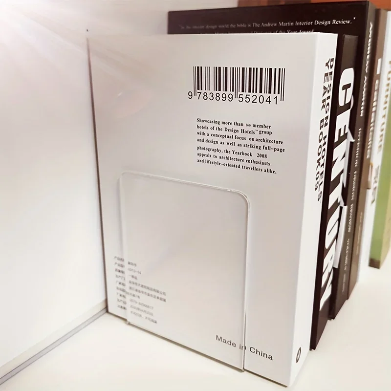 Sujetalibros transparente de acrílico tipo L, estantería para álbum de fotos, tablero laminado, soporte para libros de almacenamiento