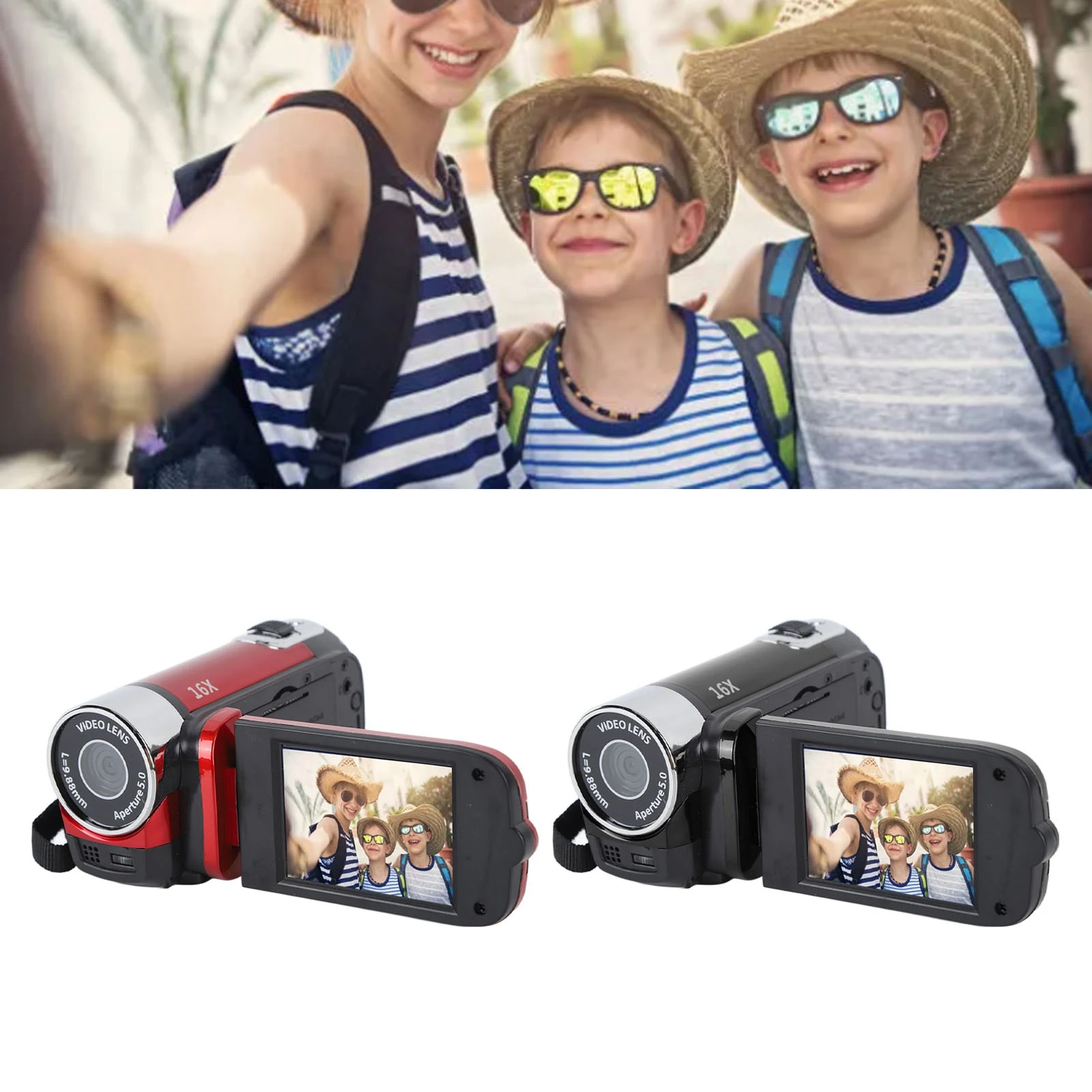 Câmera DV 4K 48MP Tela rotativa TFT de 2,7 polegadas Câmera de vídeo com zoom digital 16x com cabo USB