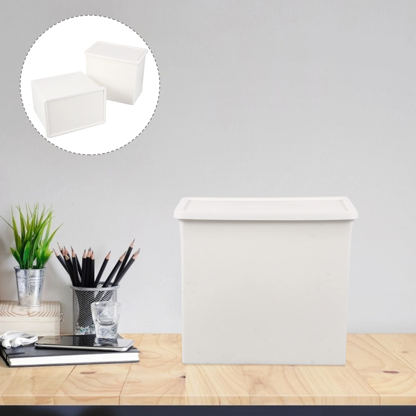 

2pcs Plastic Storage Boxes Household Organizers Sundries Holders Large Container Tidy Organizer Cases