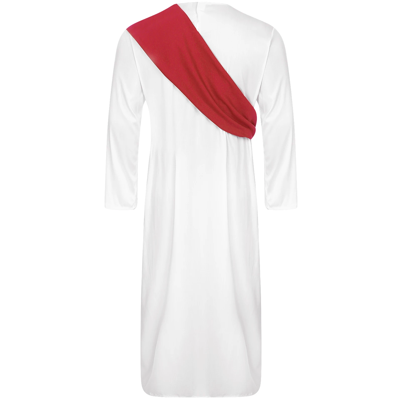 Männer Jesus Christus Gott Kleidung Halloween Party alten griechischen römischen Herrn Toga Prinz Cosplay Kostüm Langarm Robe mit Schärpe